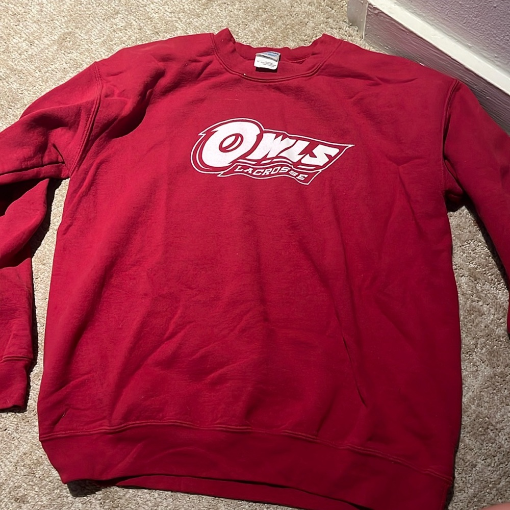 Temple lacrosse Owls red sweatshirt